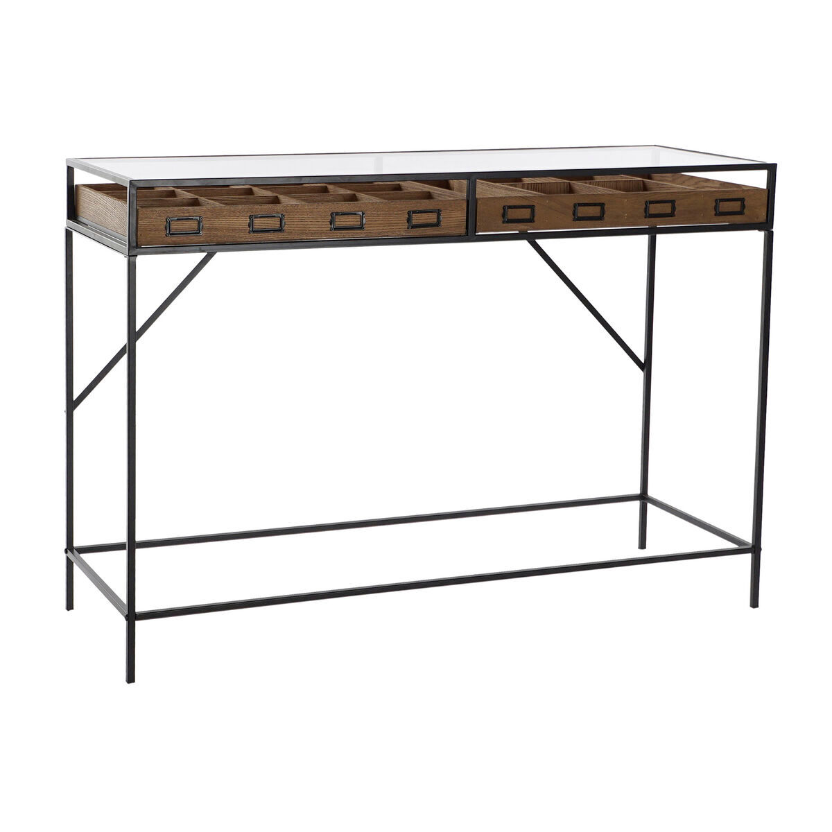 Konsole DKD Home Decor Braun Schwarz Metall Kristall Holz MDF 120 x 40 x 83 c