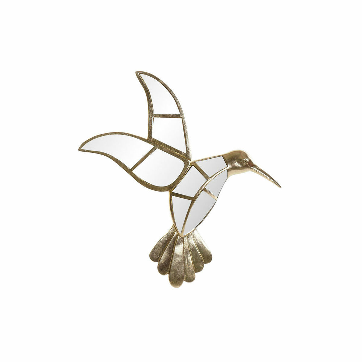 Wanddekoration DKD Home Decor Bunt Gold Vogel 39,5 x 5,5 x 29,5 cm