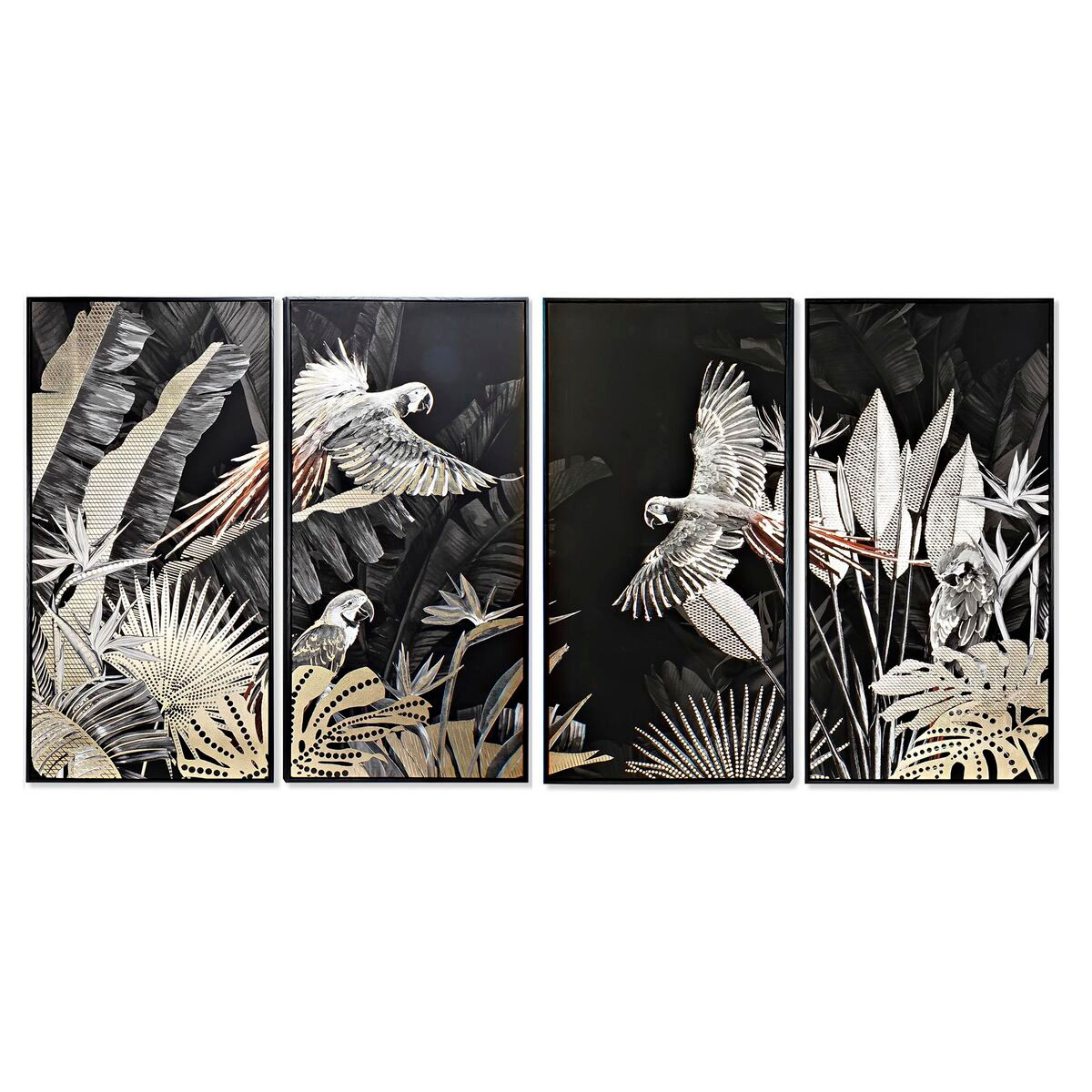 Satz mit 4 Bildern DKD Home Decor Tropical 280 x 4 x 140 cm