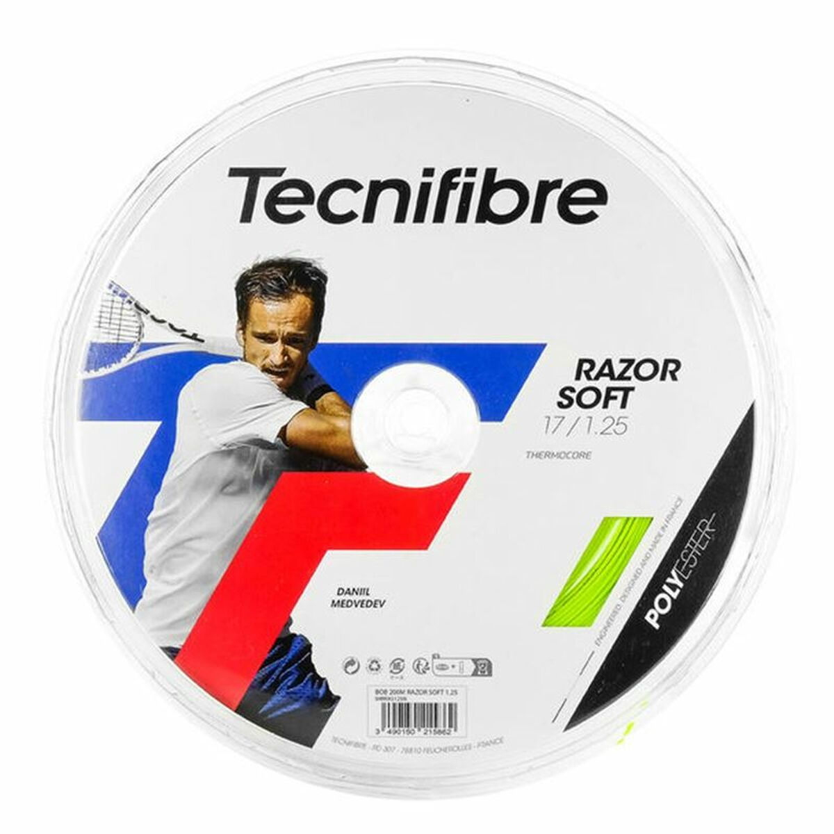 Schlägersaiten Tecnifibre BOB 200M Razor Soft 1,30 grün 1,3 mm