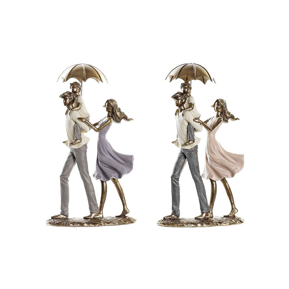 Miniaturbild: Deko-Figur DKD Home Decor Regenschirm 17,5 x 8,5 x 31 cm Kupfer Familie (2 St