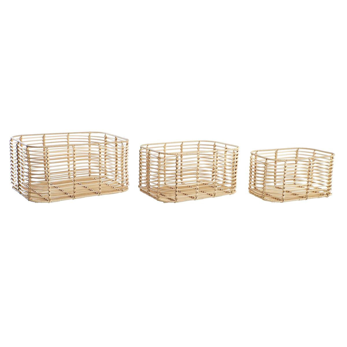 Korb-Set DKD Home Decor Metall Polypropylen 40 x 30 x 20 cm Boho