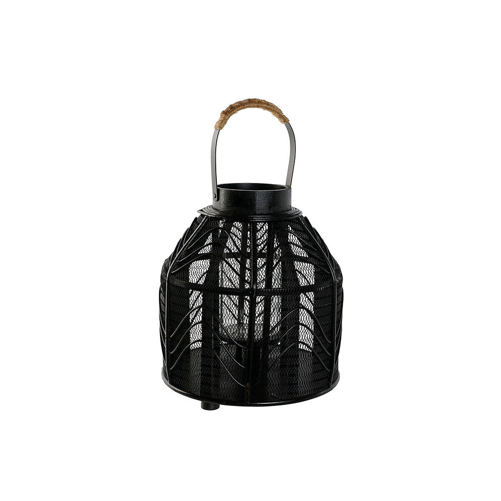 Kerzenschale Home ESPRIT Schwarz Metall 26,5 x 26,5 x 28 cm