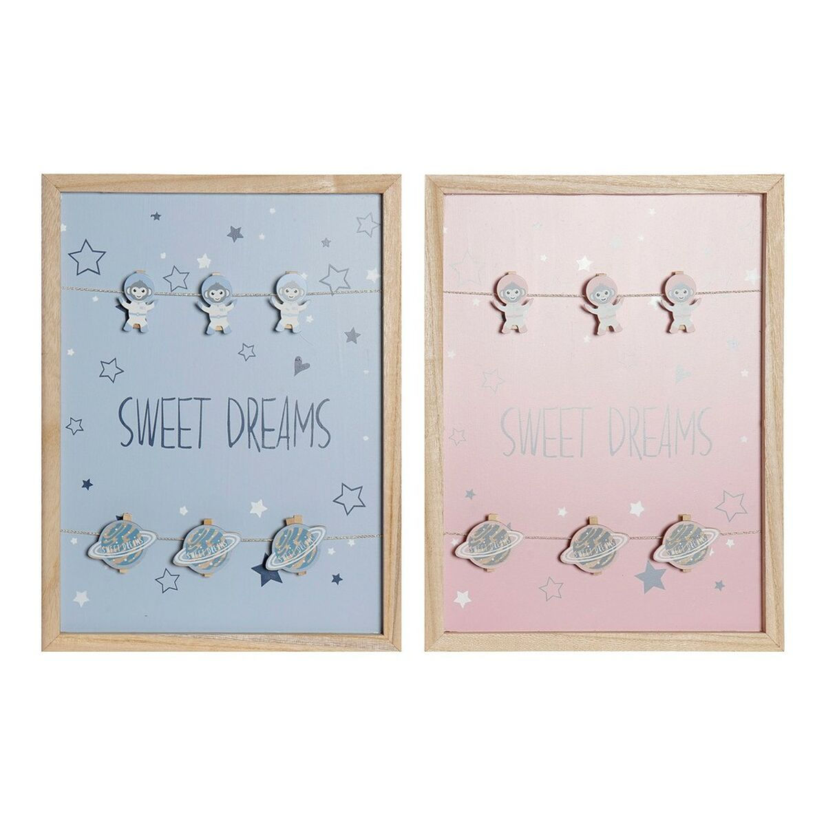 Bilderrahmen mit Klammern DKD Home Decor Sweet Dreams Holz Holz MDF 40 x 40 x