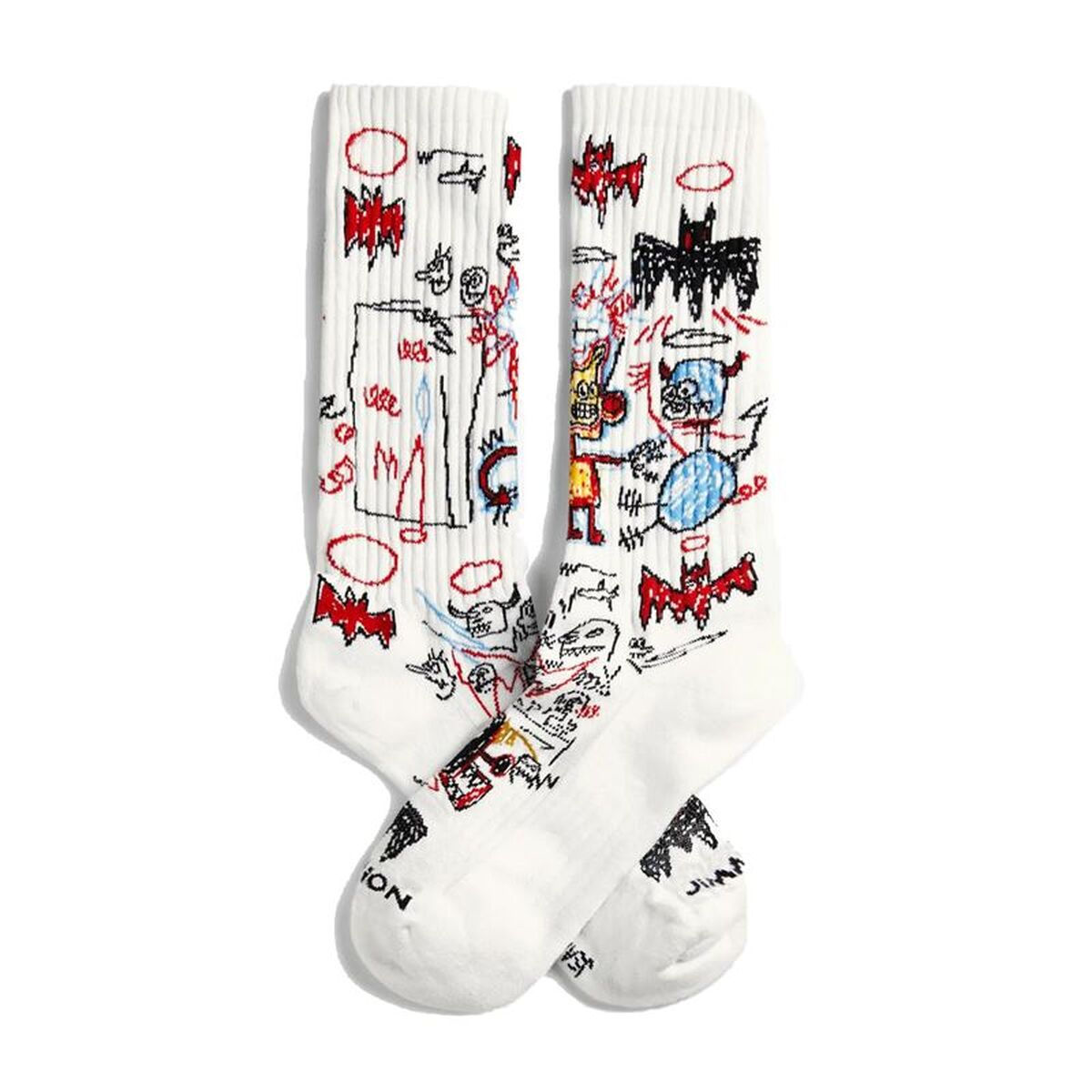 Socken Jimmy Lion Athletic Basquiat Batman Weiß