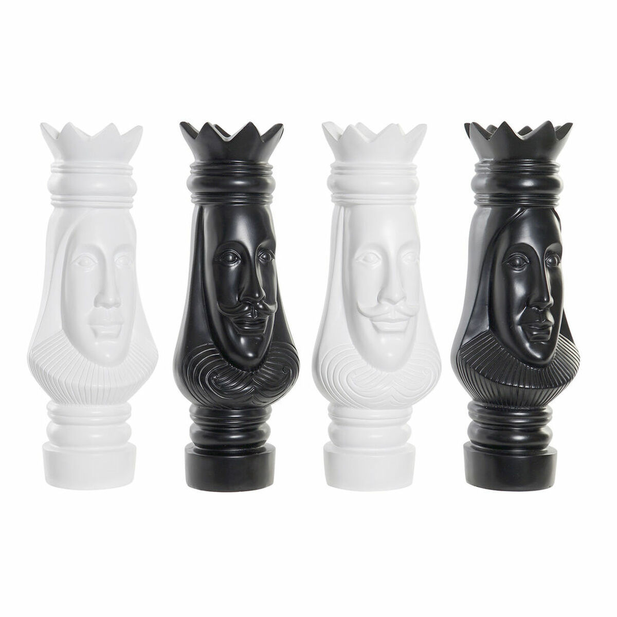 Deko-Figur DKD Home Decor Schwarz Weiß 13 x 13 x 40 cm Schachfiguren (4 Stück