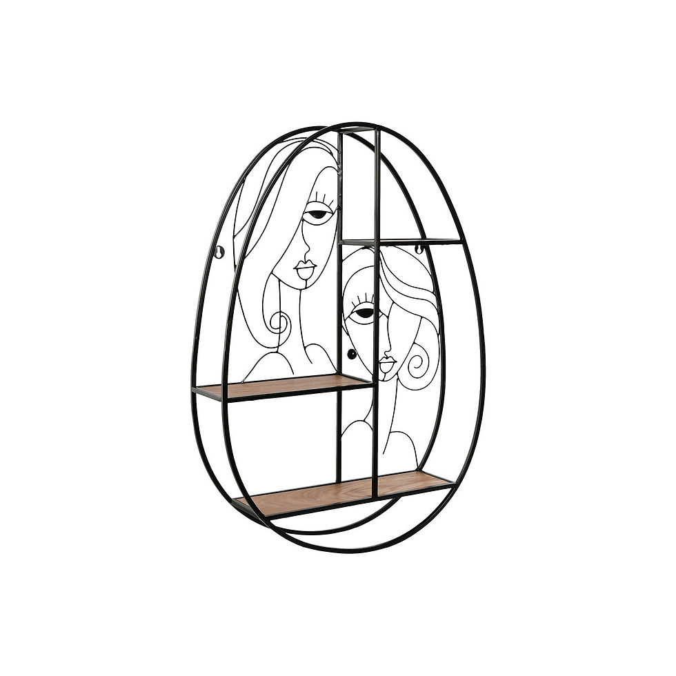 Regal Home ESPRIT Schwarz natürlich Metall Holz MDF 53 x 12,2 x 72 cm An der