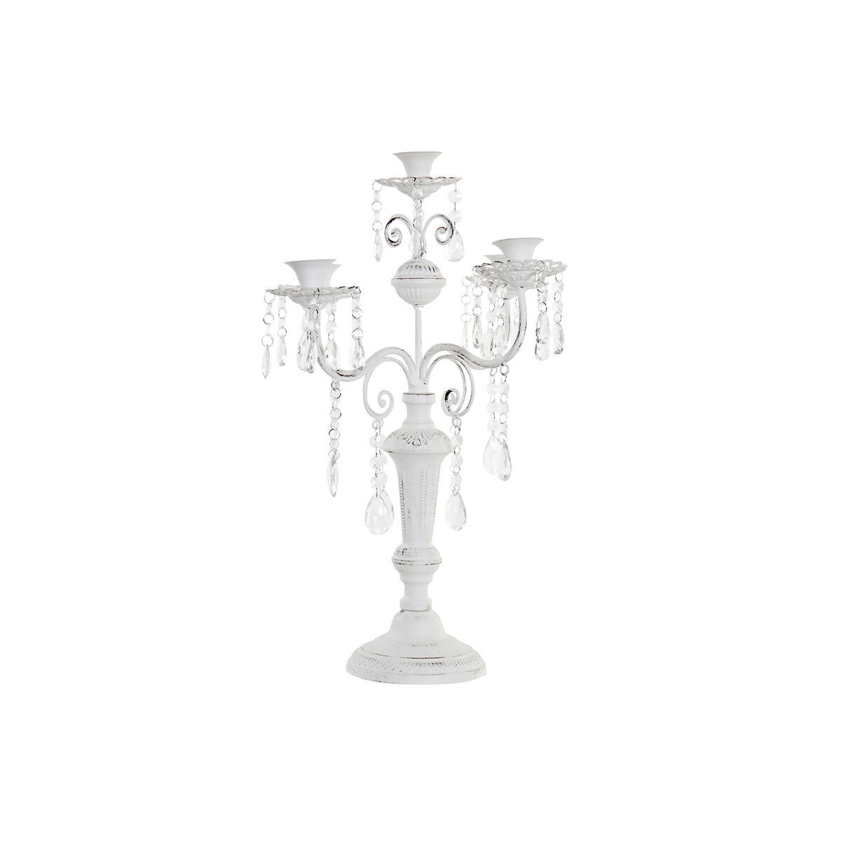 Kerzenleuchter DKD Home Decor Metall Weiß Acryl (41 x 41 x 56,5 cm)