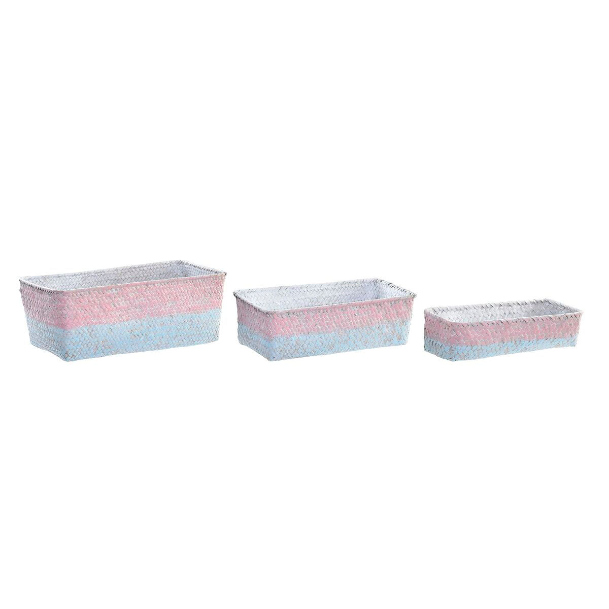 Korb-Set DKD Home Decor Mediterraner Boho 31 x 16 x 11 cm