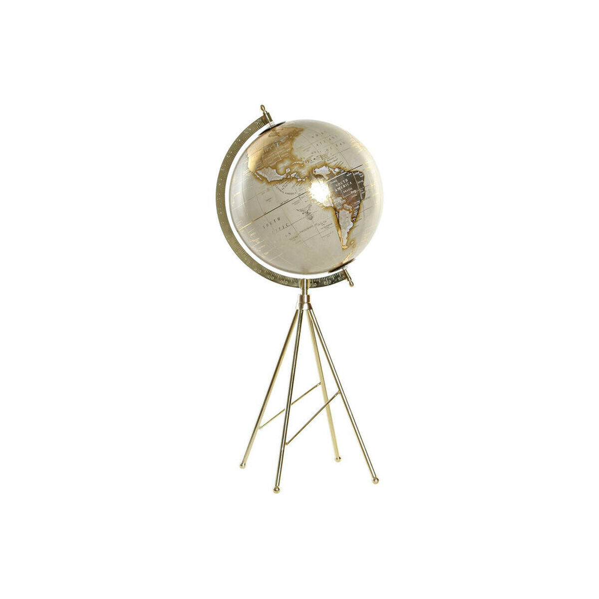 Terraqueo-Globus DKD Home Decor Grau Gold Kolonial 27 x 25 x 61 cm