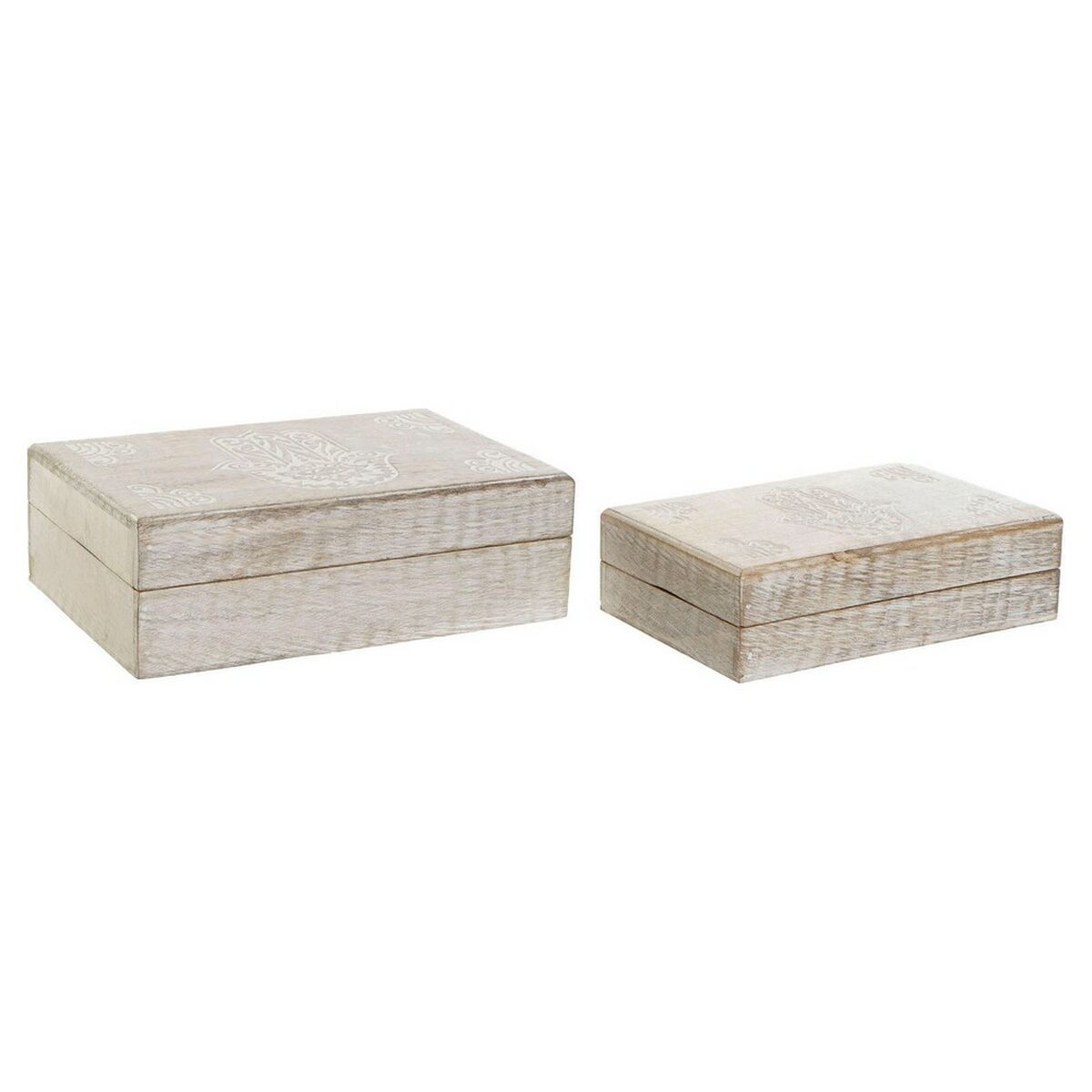 Set dekorativer Karten DKD Home Decor Mango-Holz 25 x 17 x 8 cm Decapé (2 Stü