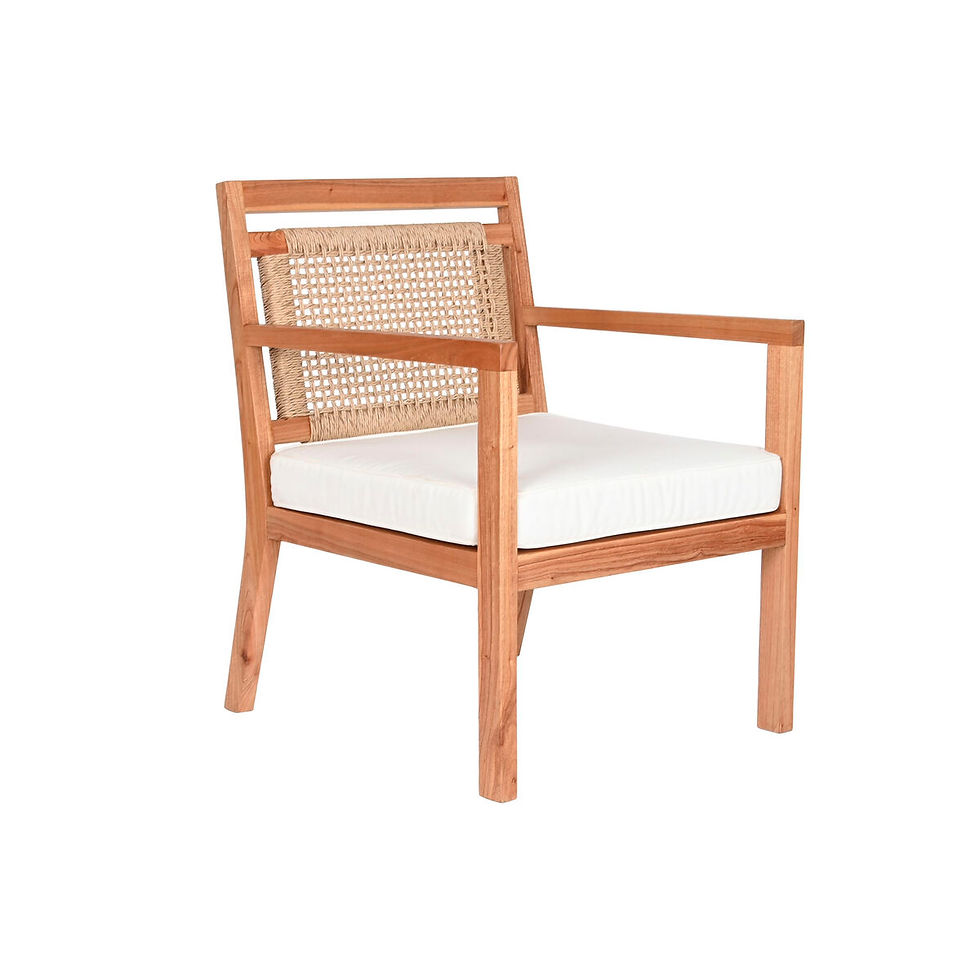 Sitz DKD Home Decor Weiß Braun Beige natürlich Polyester 60 x 84 x 85 cm