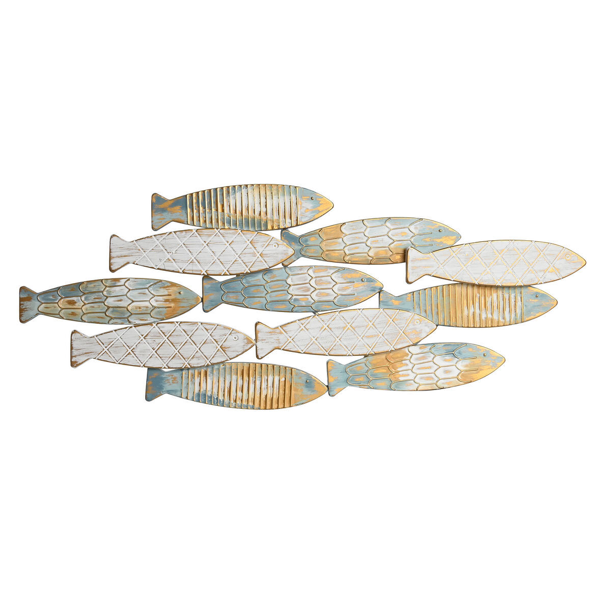 Wanddekoration DKD Home Decor Gold Metall Fische (96 x 37 x 3 cm)