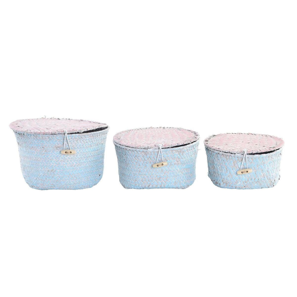 Korb-Set DKD Home Decor Metall Mediterraner Boho 30 x 40 cm 20 x 20 x 12 cm