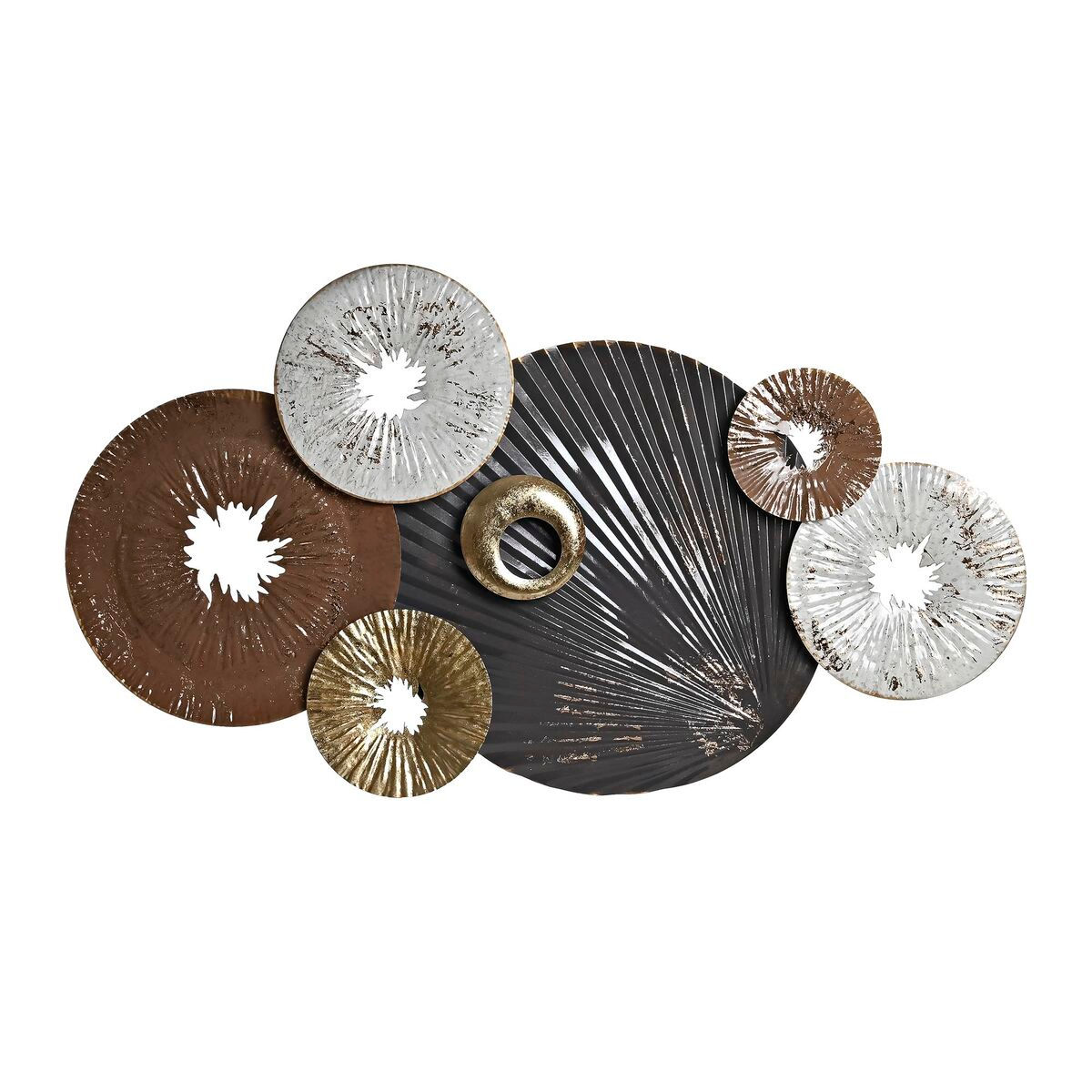 Wanddekoration DKD Home Decor abstrakt Grau Gold Metall Weiß Moderne (113 x 6