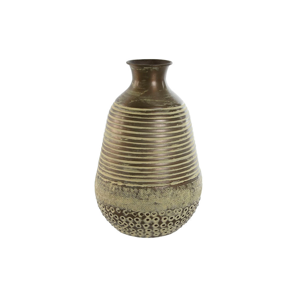 Vase Home ESPRIT grün Aluminium 18 x 18 x 30 cm