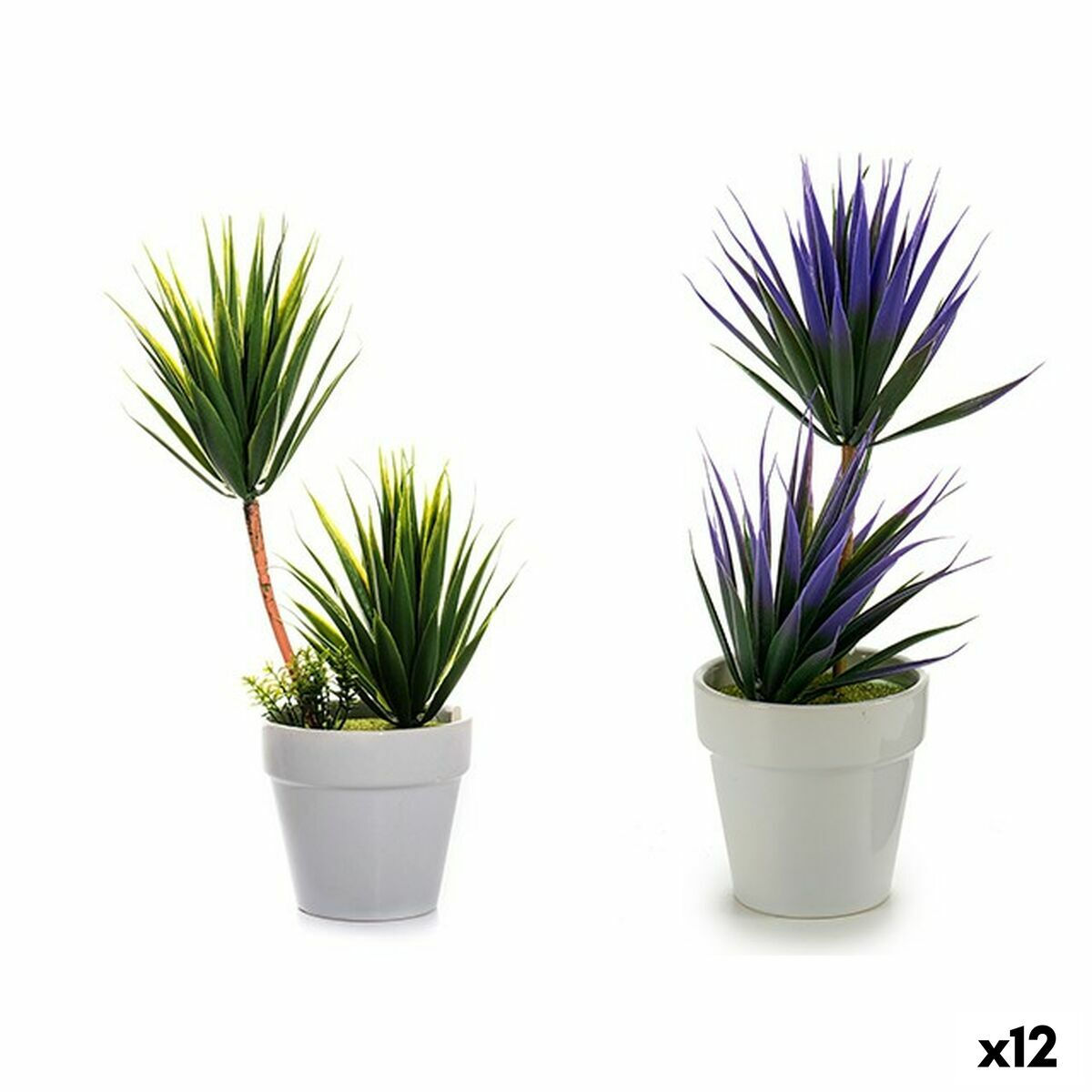 Dekorationspflanze Sukkulente aus Keramik Kunststoff 10 x 30 x 10 cm (12 Stüc