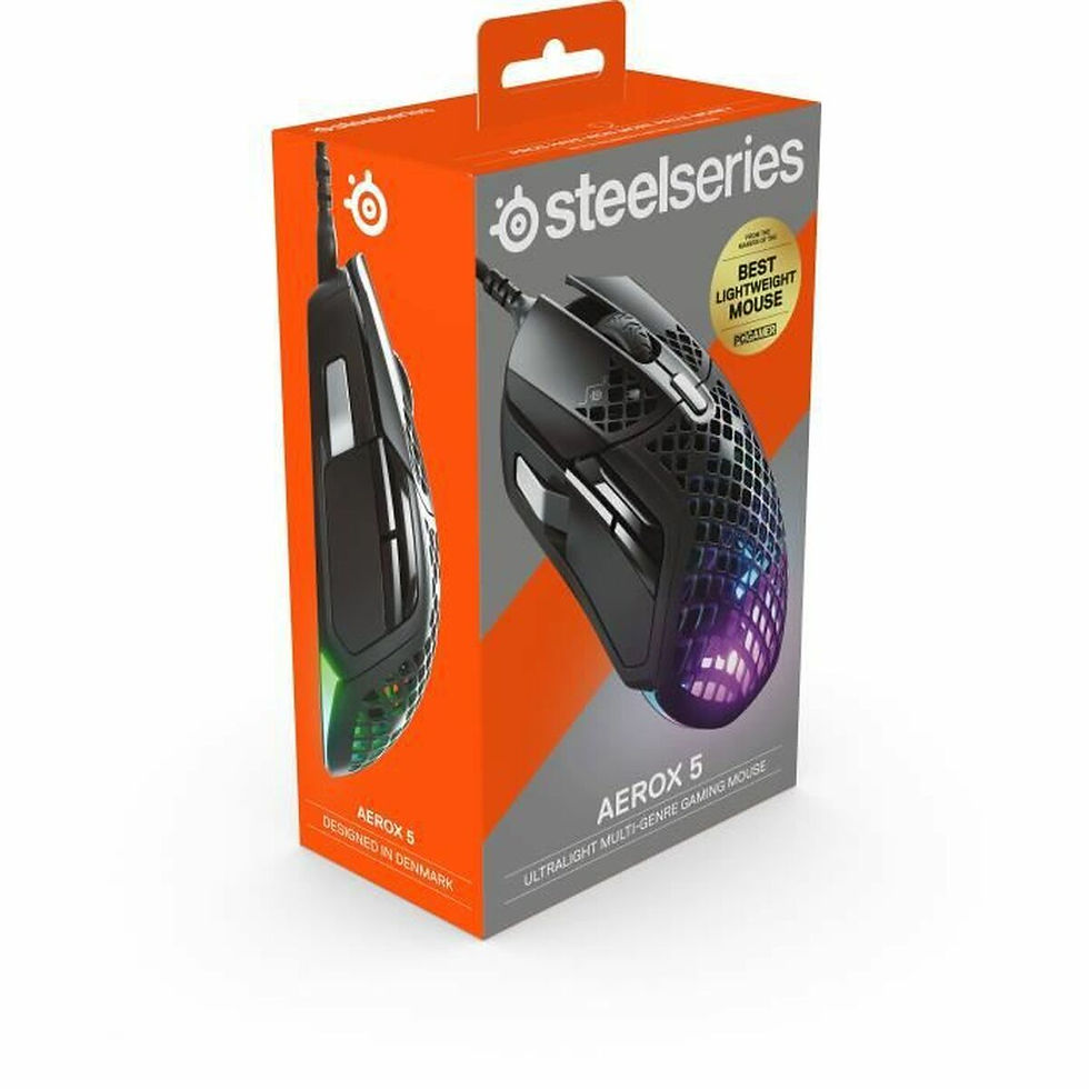 Miniaturbild: Mouse SteelSeries Aerox 5 Schwarz Gaming LED-Lichter Mit Kabel