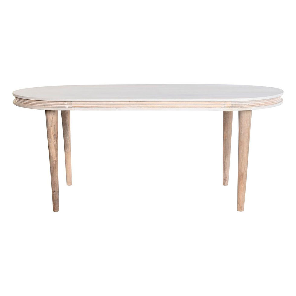 Miniaturbild: Esstisch DKD Home Decor Weiß Gold Messing Mango-Holz 180 x 90 x 76 cm