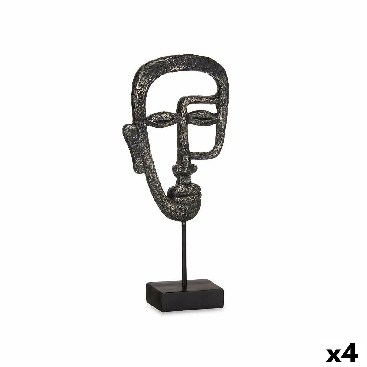 Deko-Figur Gesicht Schwarz 19,5 x 38 x 10,5 cm (4 Stück)