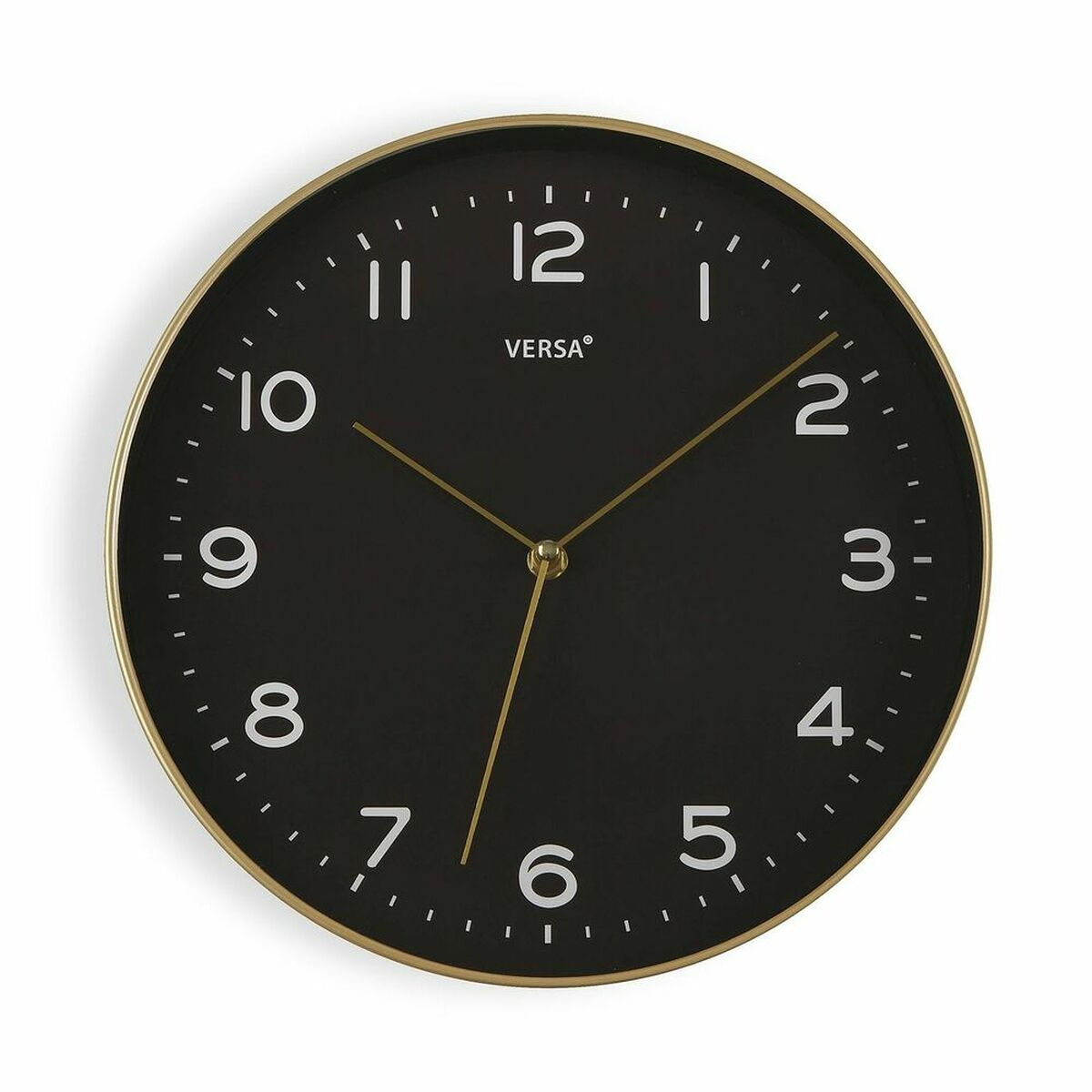 Wanduhr Versa Schwarz Gold Quarz Polyurethan (30,5 x 4,3 x 30,5 cm)