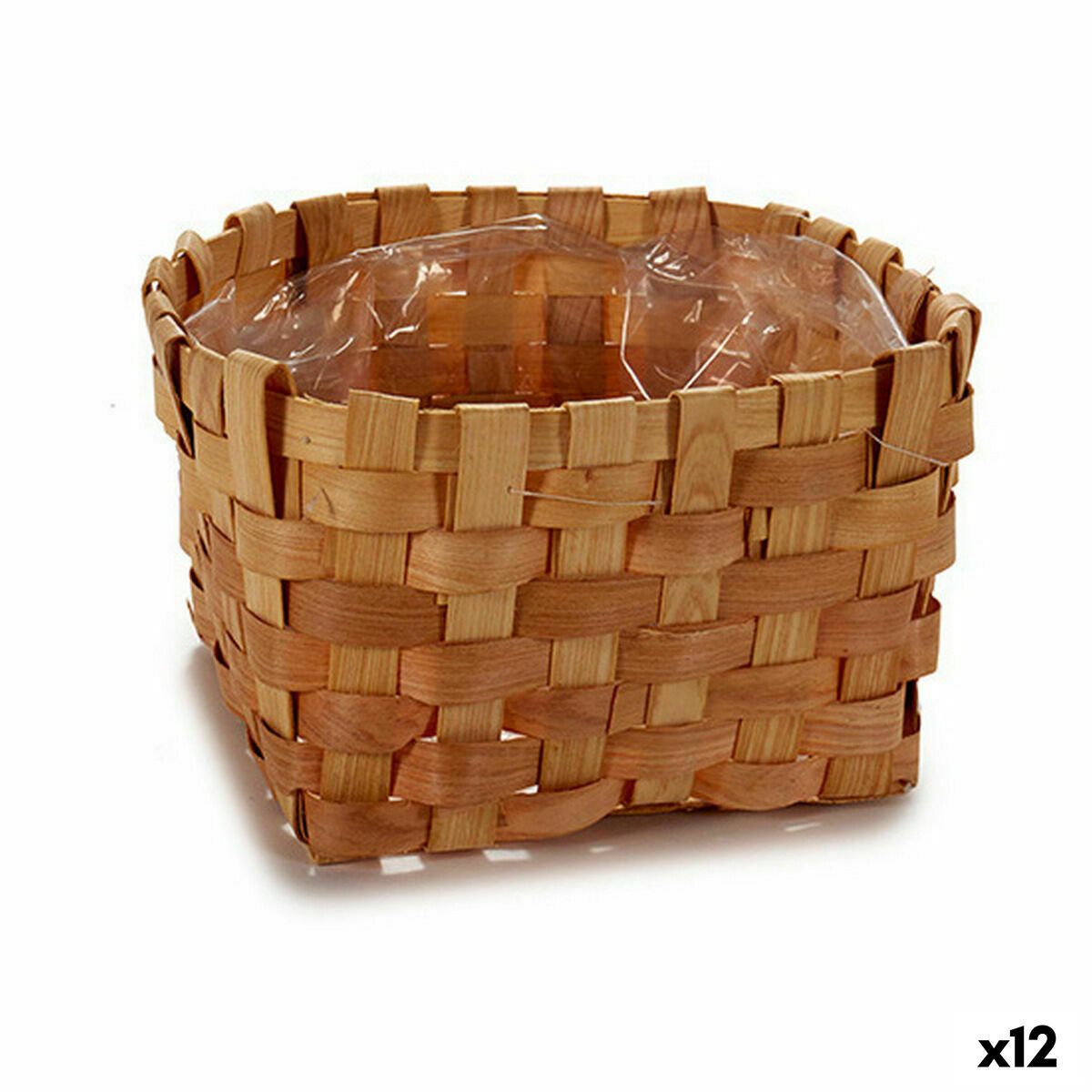 Blumentopf kreisförmig Braun Rohrstock 23 x 12 x 23 cm (12 Stück)