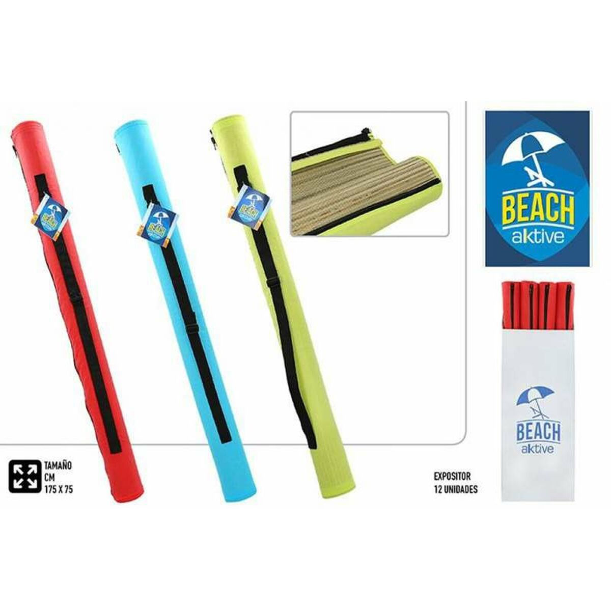 Strandmatte Colorbaby Gelb Blau Rot PVC 75 x 175 cm