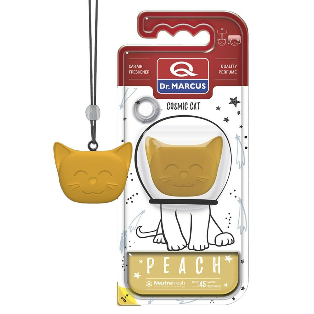 Auto Lufterfrischer Dr Marcus Cosmic Cat Pfirsich Kunststoff Halsband