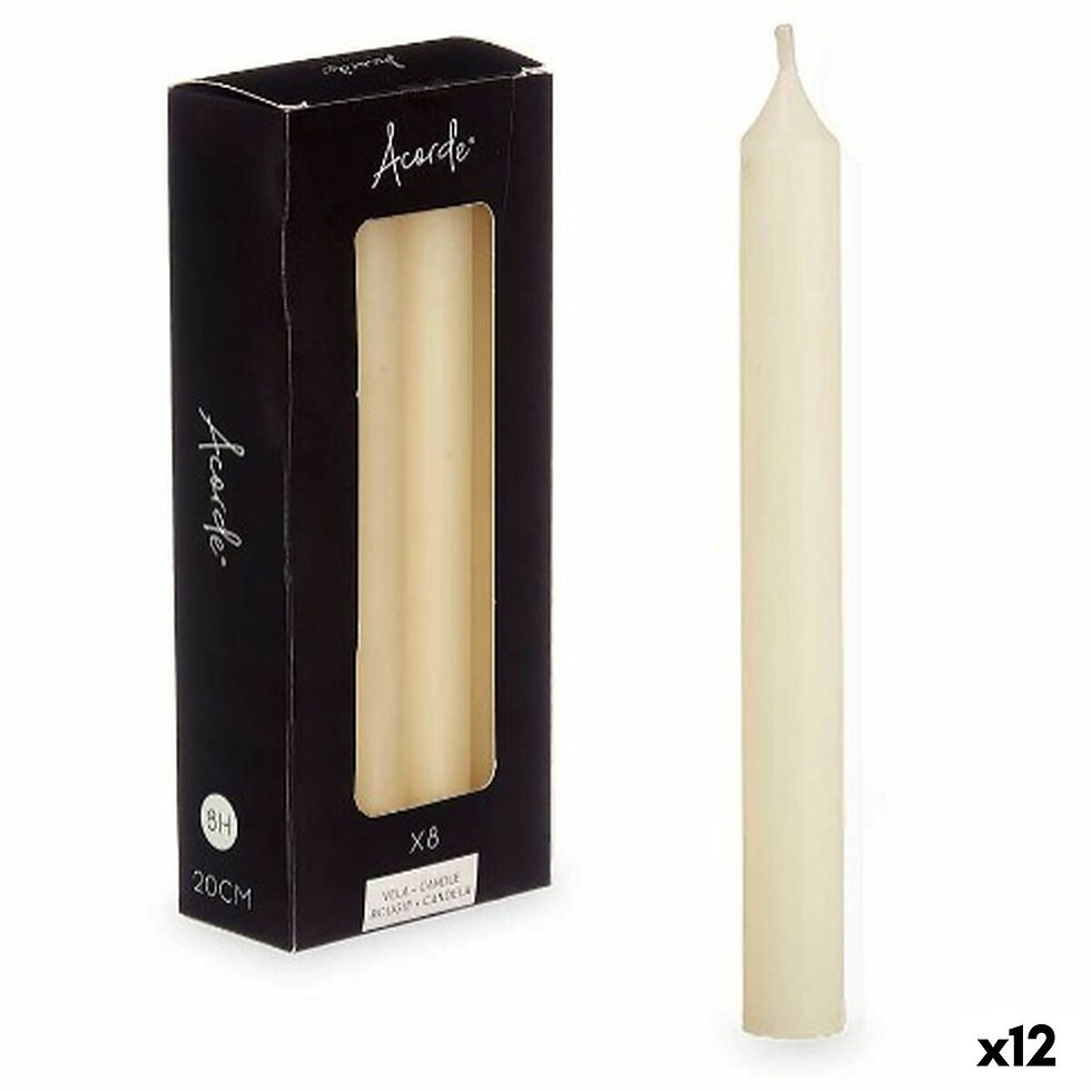 Kerzen-Set Acorde Creme 2 x 2 x 20 cm 8,5 x 21 x 4,5 cm (12 Stück)