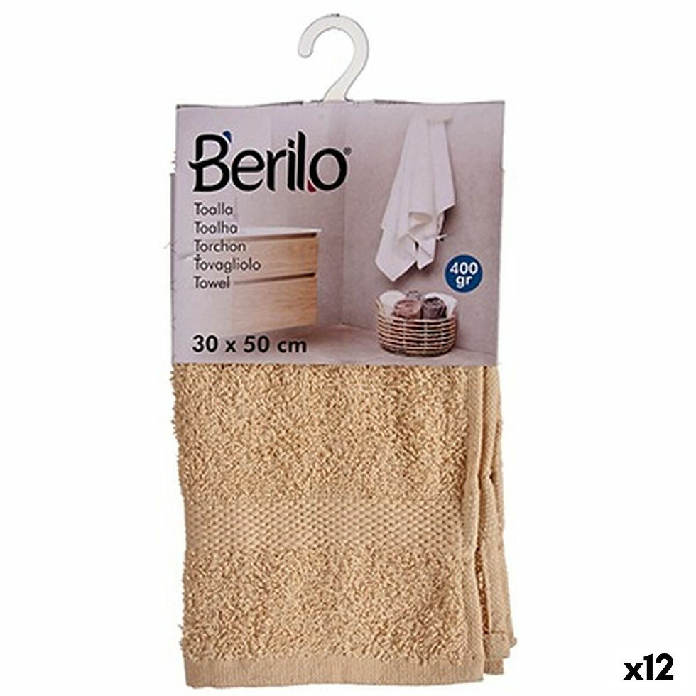 Badetuch Berilo Creme 80 % Baumwolle 20 % Polyester 30 x 50 cm 25 x 1,5 x 15