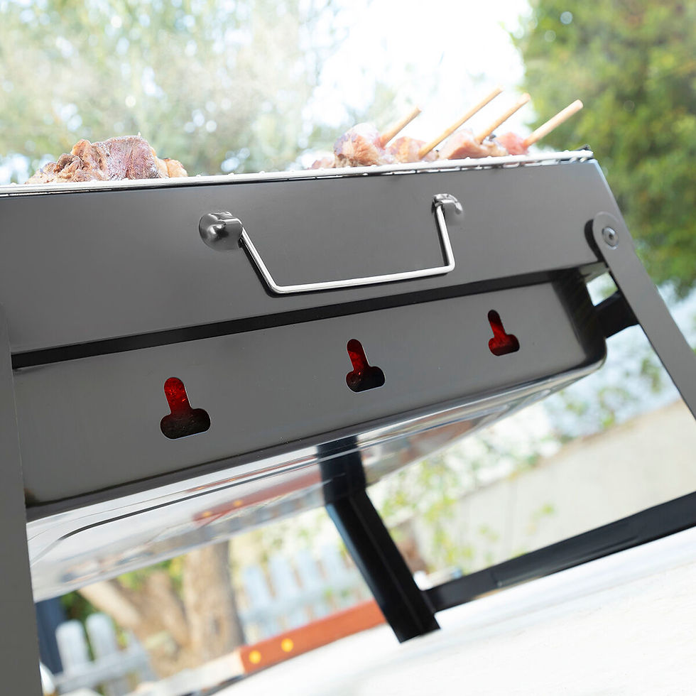 Miniaturbild: Klappbarer tragbarer Grill für die Verwendung mit Holzkohle BearBQ InnovaGood