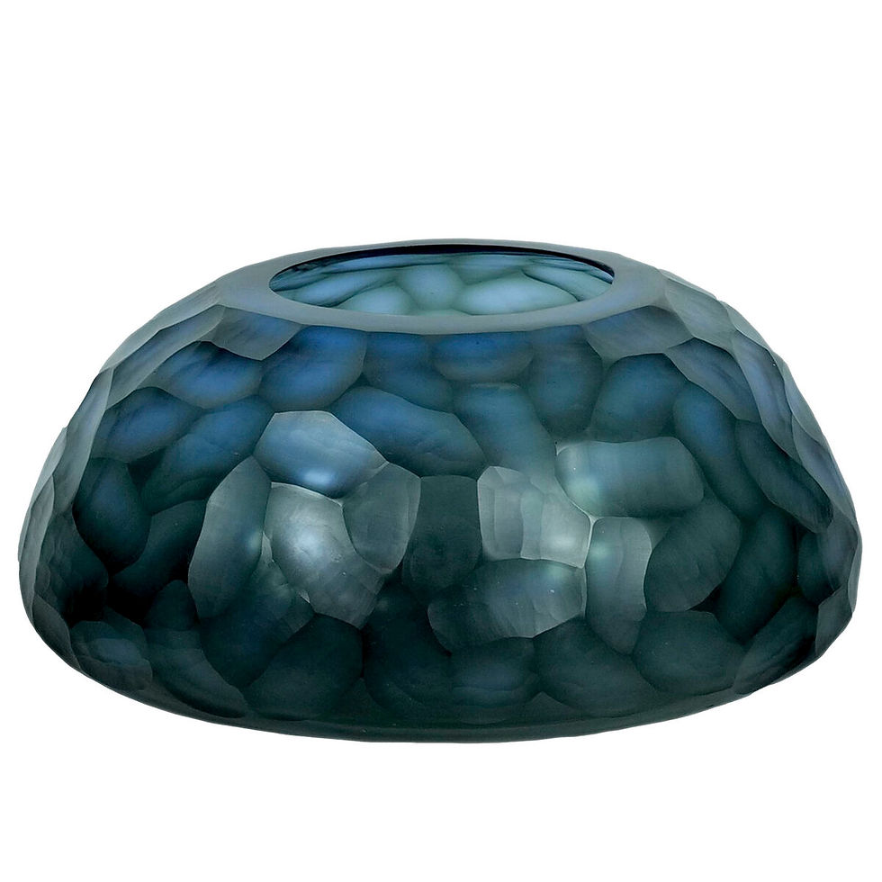 Vase Home ESPRIT Blau Kristall Moderne 33 x 33 x 14 cm