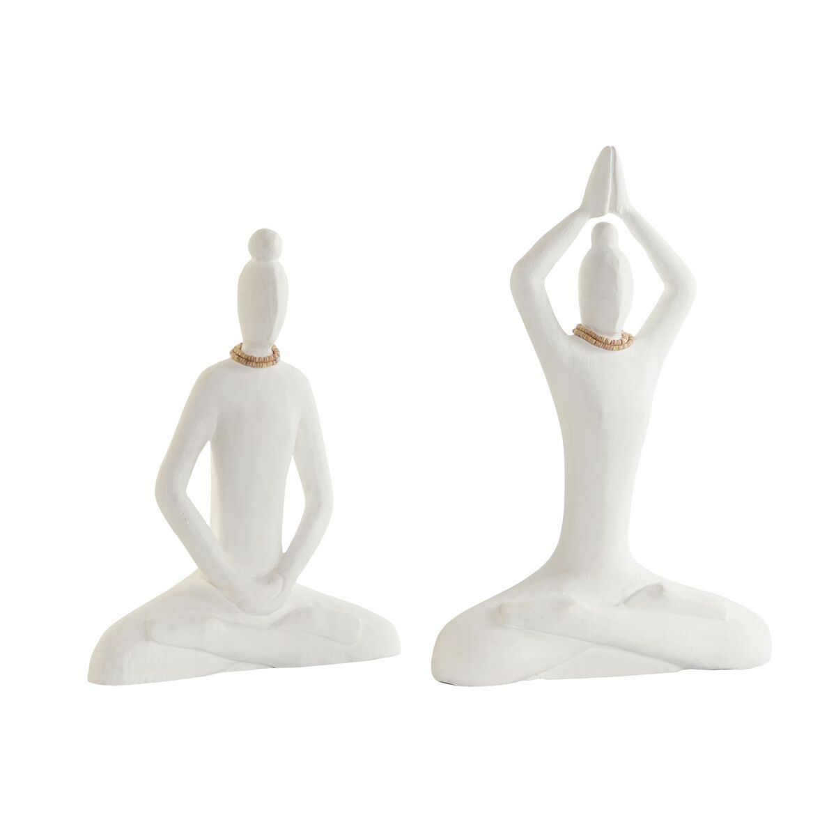 Deko-Figur DKD Home Decor Weiß natürlich Orientalisch Yoga 25 x 8 x 36 cm (2