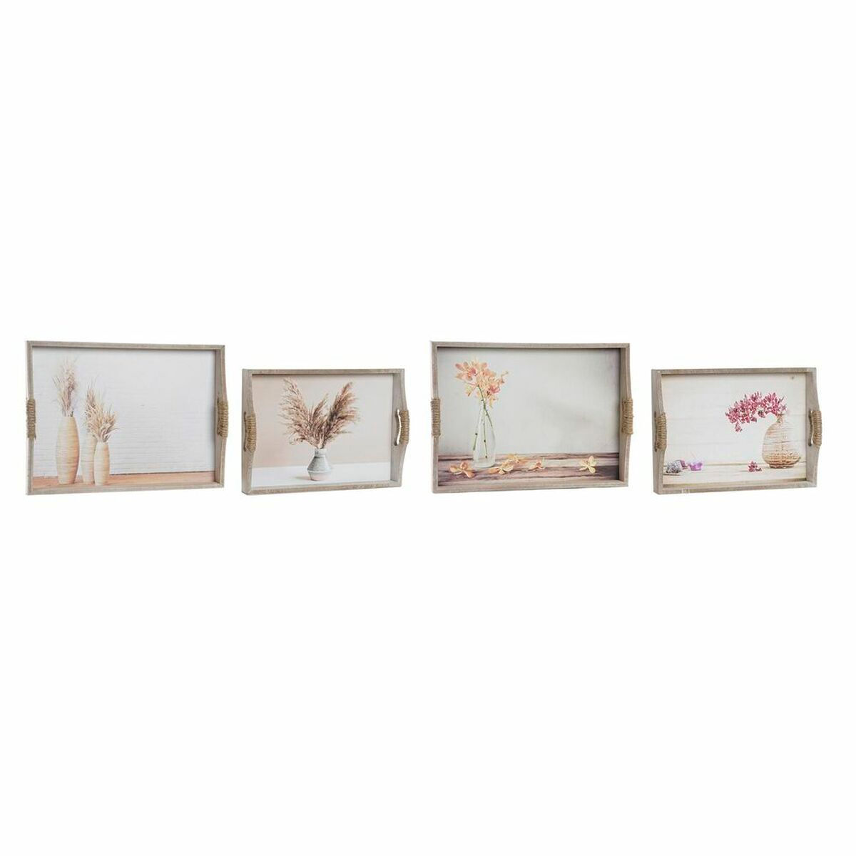 Tablettset DKD Home Decor Vase Gold Bunt 40 x 30 x 6 cm Skandinavisch (2 Stüc