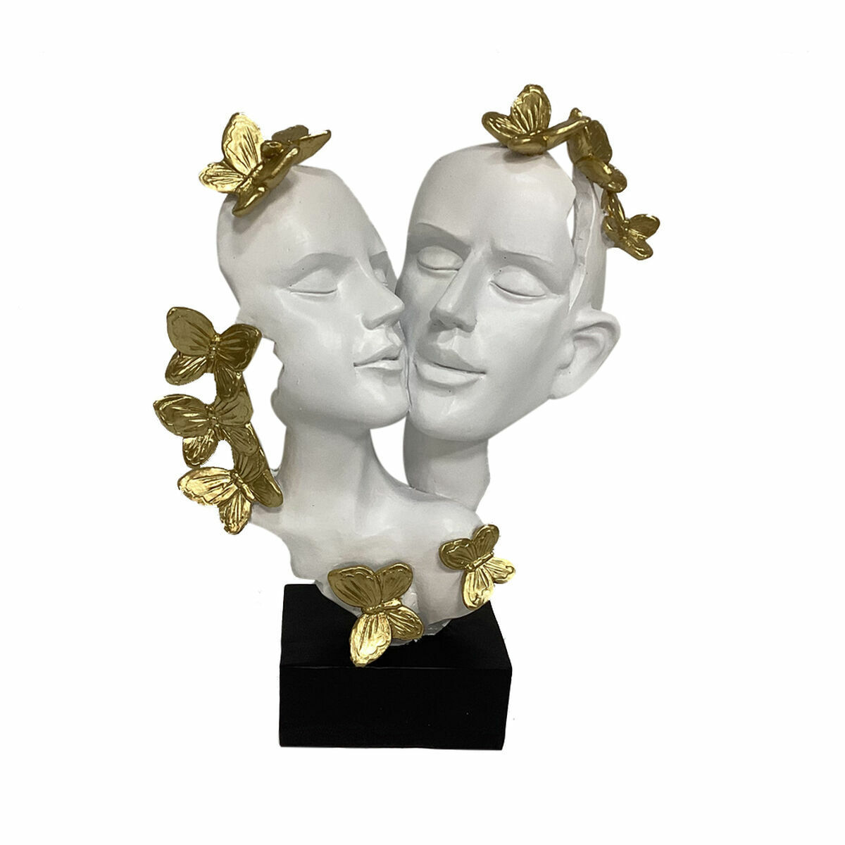 Deko-Figur DKD Home Decor 21,5 x 10 x 28 cm Gold Weiß Ehepaar