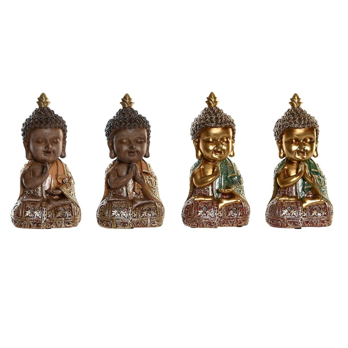 Deko-Figur DKD Home Decor Beige Gold Buddha Orientalisch 10,5 x 9 x 19,5 cm (