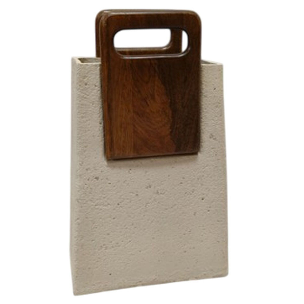 Vase Home ESPRIT Braun Beige Mango-Holz Papiermaché