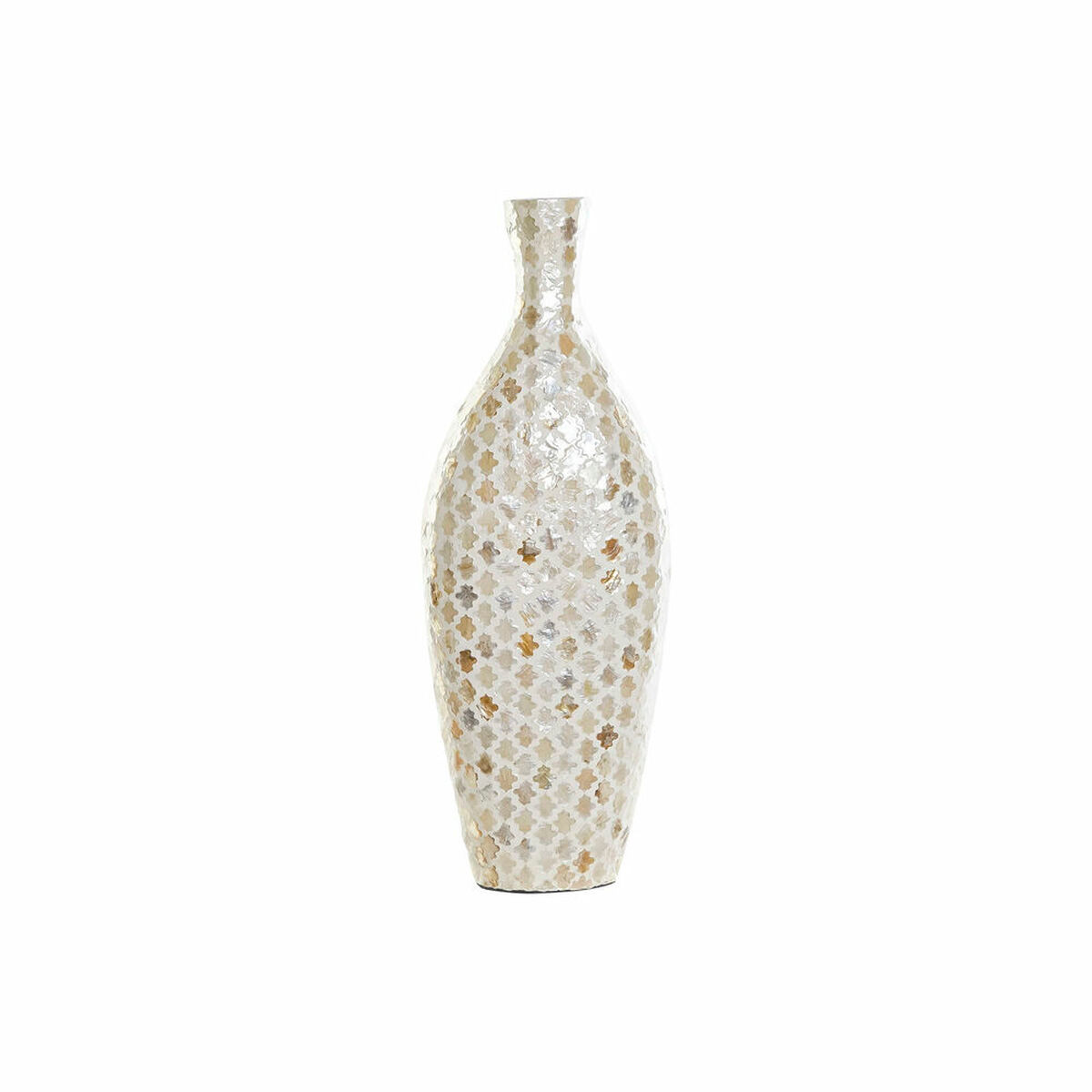 Vase DKD Home Decor Braun Creme Bambus Perlmutt Araber (24 x 16 x 59 cm)