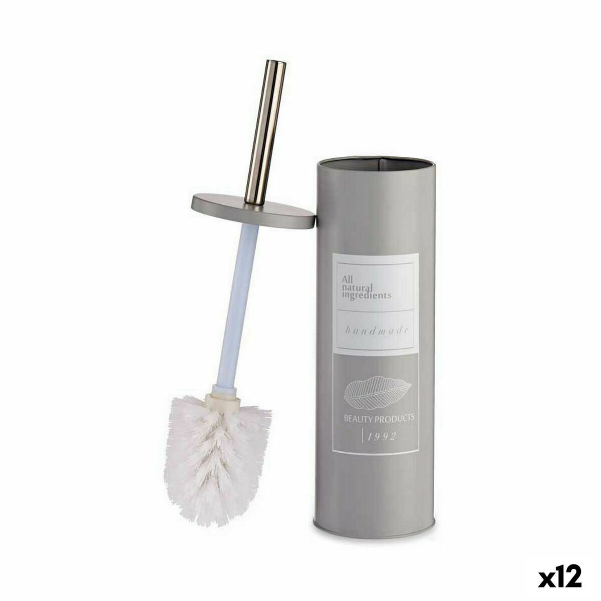 Toilettenbürste Beauty Products Weiß Grau Stahl Kunststoff 9,5 x 37,5 x 9,5 c