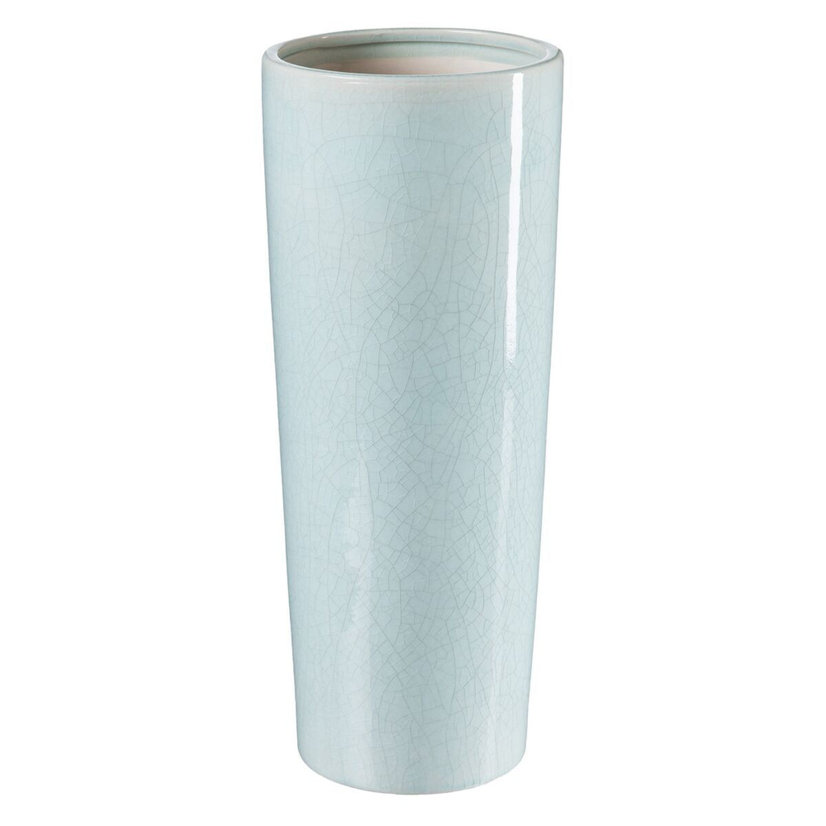 Vase 16,5 x 16,5 x 40,5 cm aus Keramik türkis