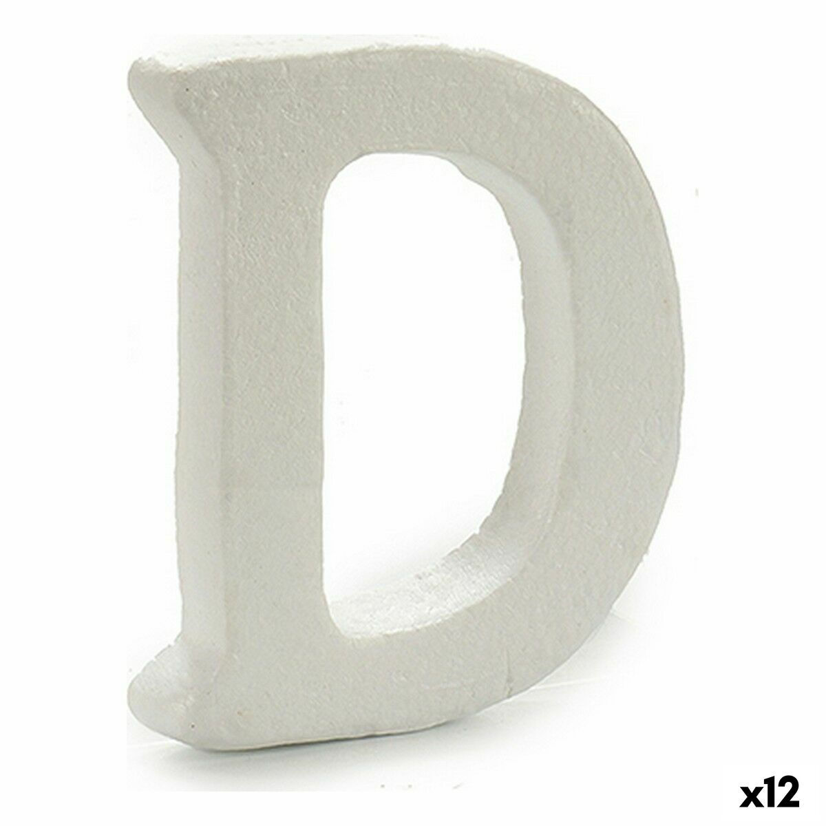 Buchstabe D Weiß polystyrol 2 x 15 x 11,5 cm (12 Stück)