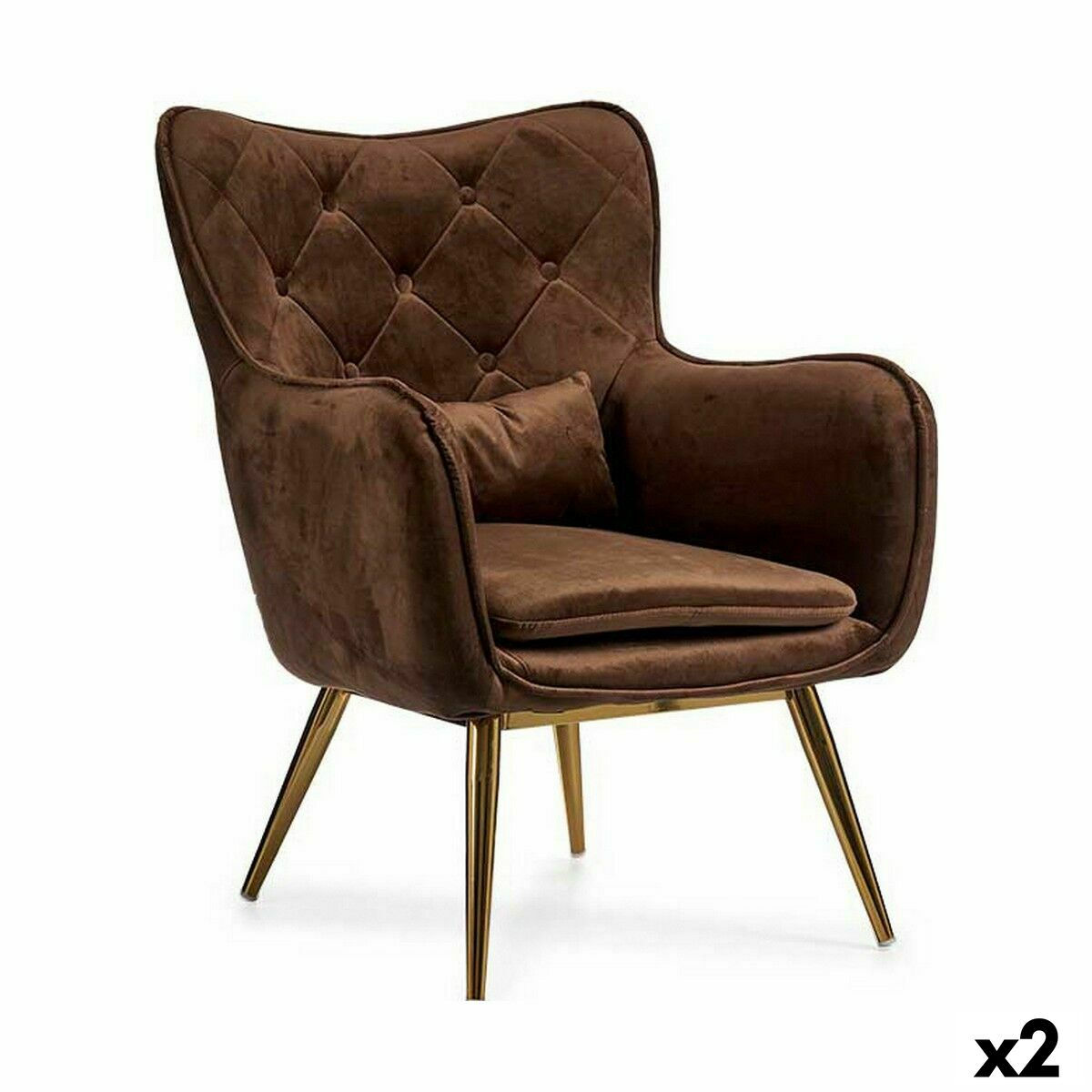 Sessel Braun Eisen 68 x 92 x 70 cm (2 Stück)