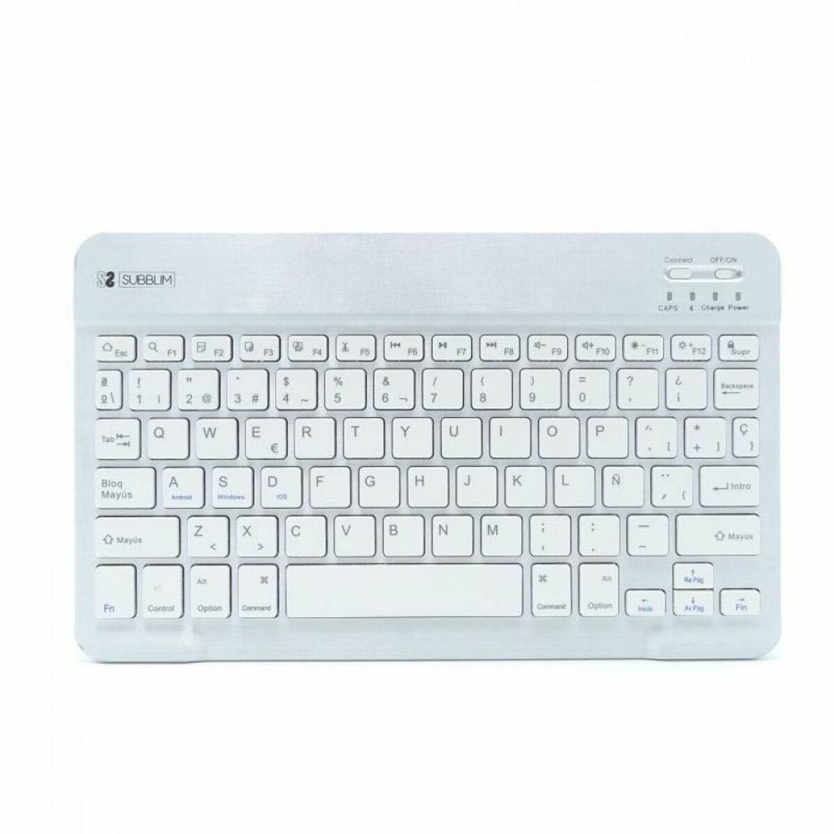 Bluetooth-Tastatur Subblim Teclado Bluetooth Smart BT Keyboard Silver Qwerty