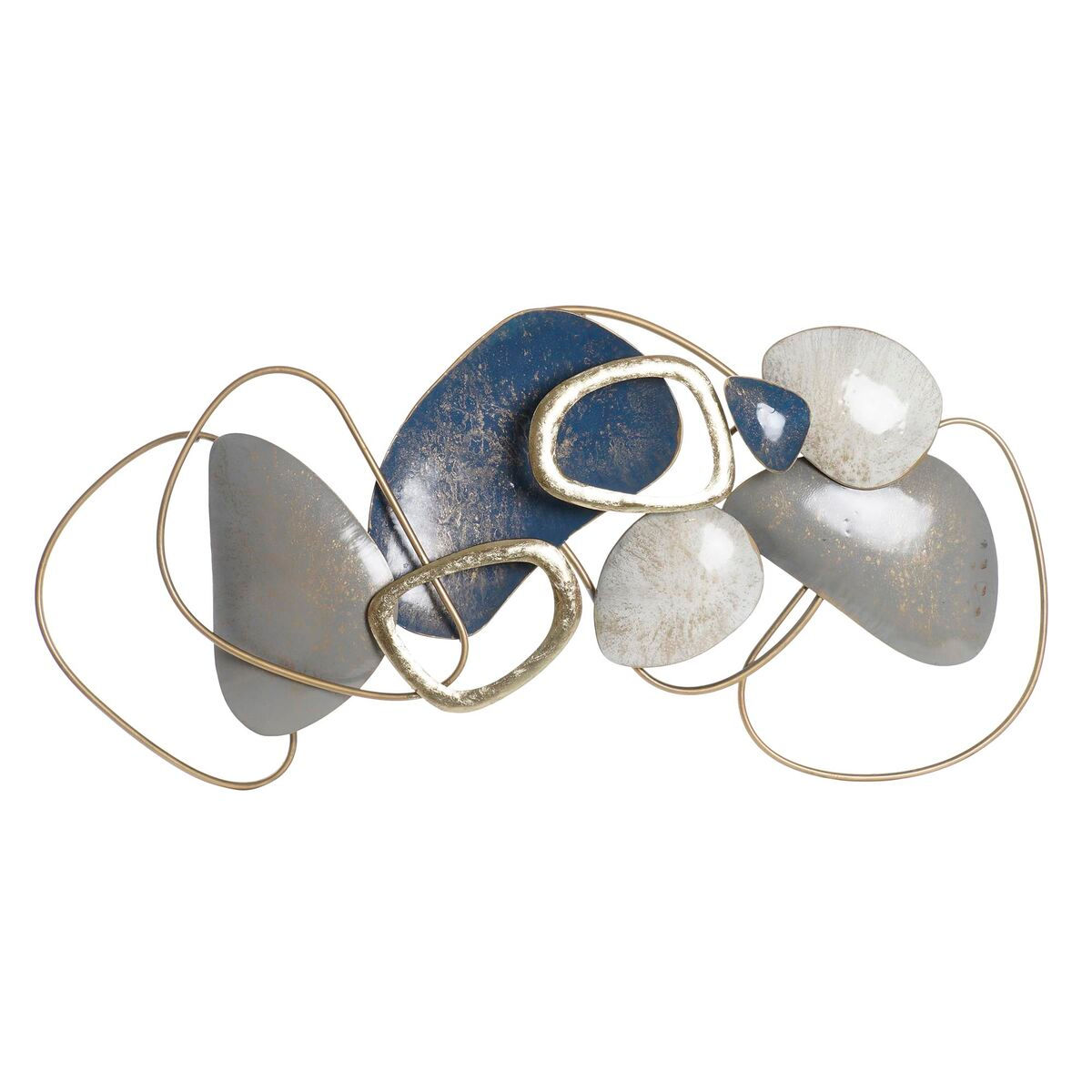 Wanddekoration DKD Home Decor abstrakt Grau Gold Metall Moderne (105,5 x 8,3