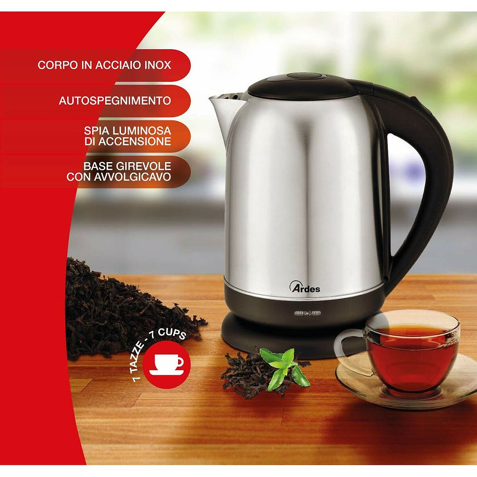 Miniaturbild: Wasserkocher Ardes Silberfarben 2200 W 1,7 L Edelstahl (Restauriert B)