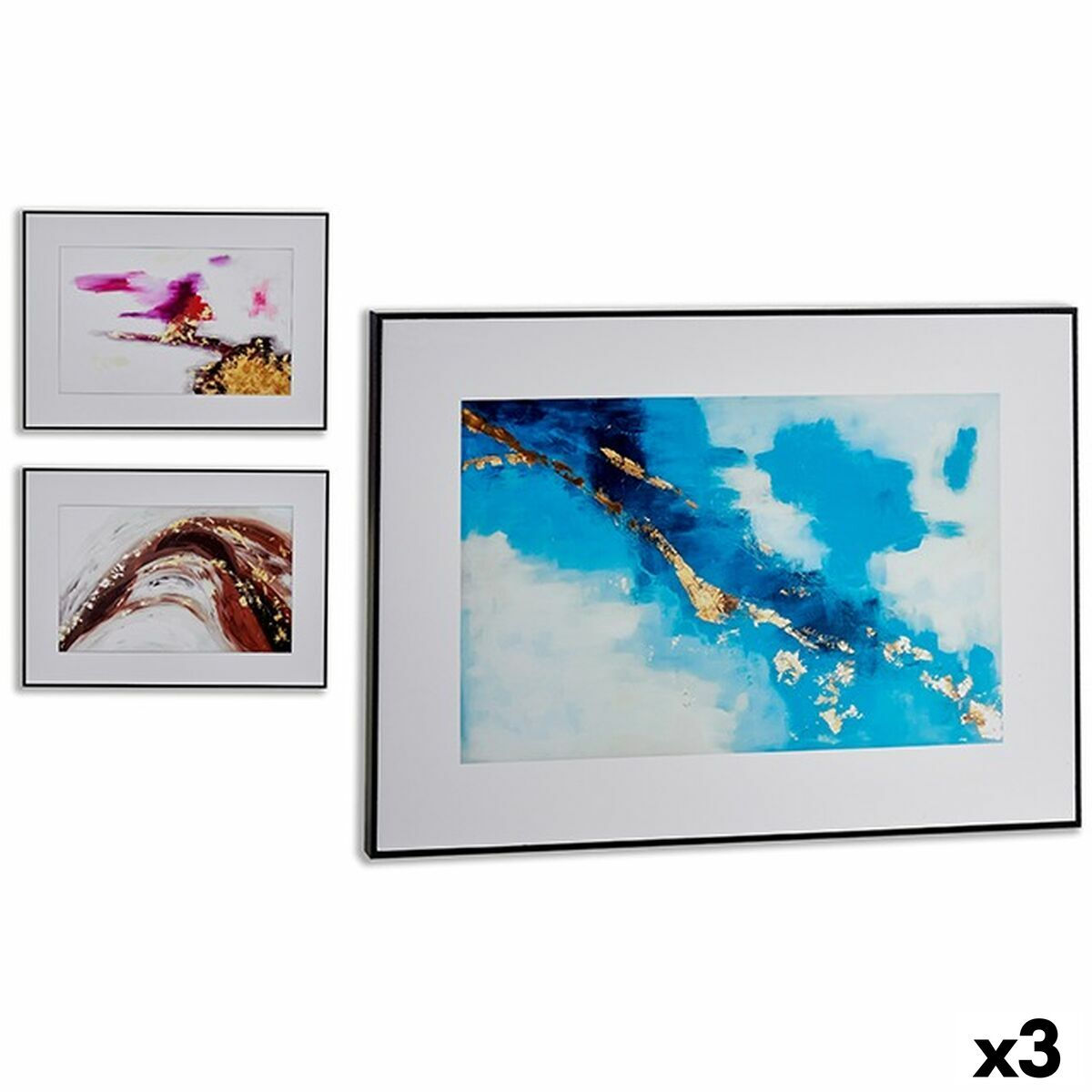 Leinwand abstrakt 51,5 x 3 x 71,5 cm (3 Stück)