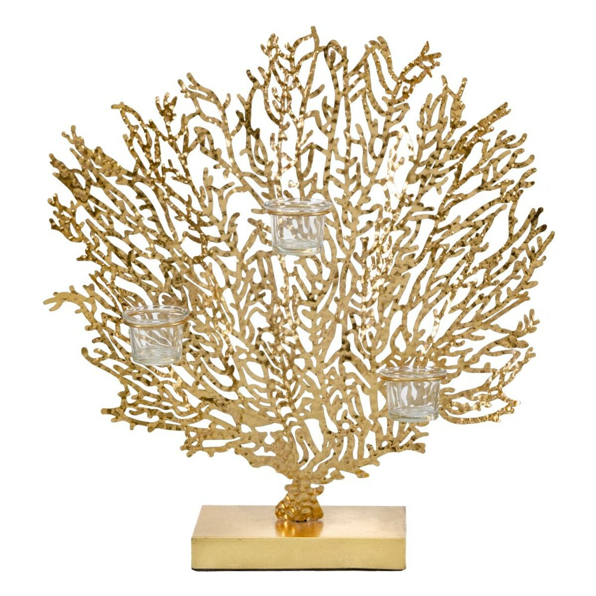 Kerzenschale 48 x 12 x 50 cm Gold Metall