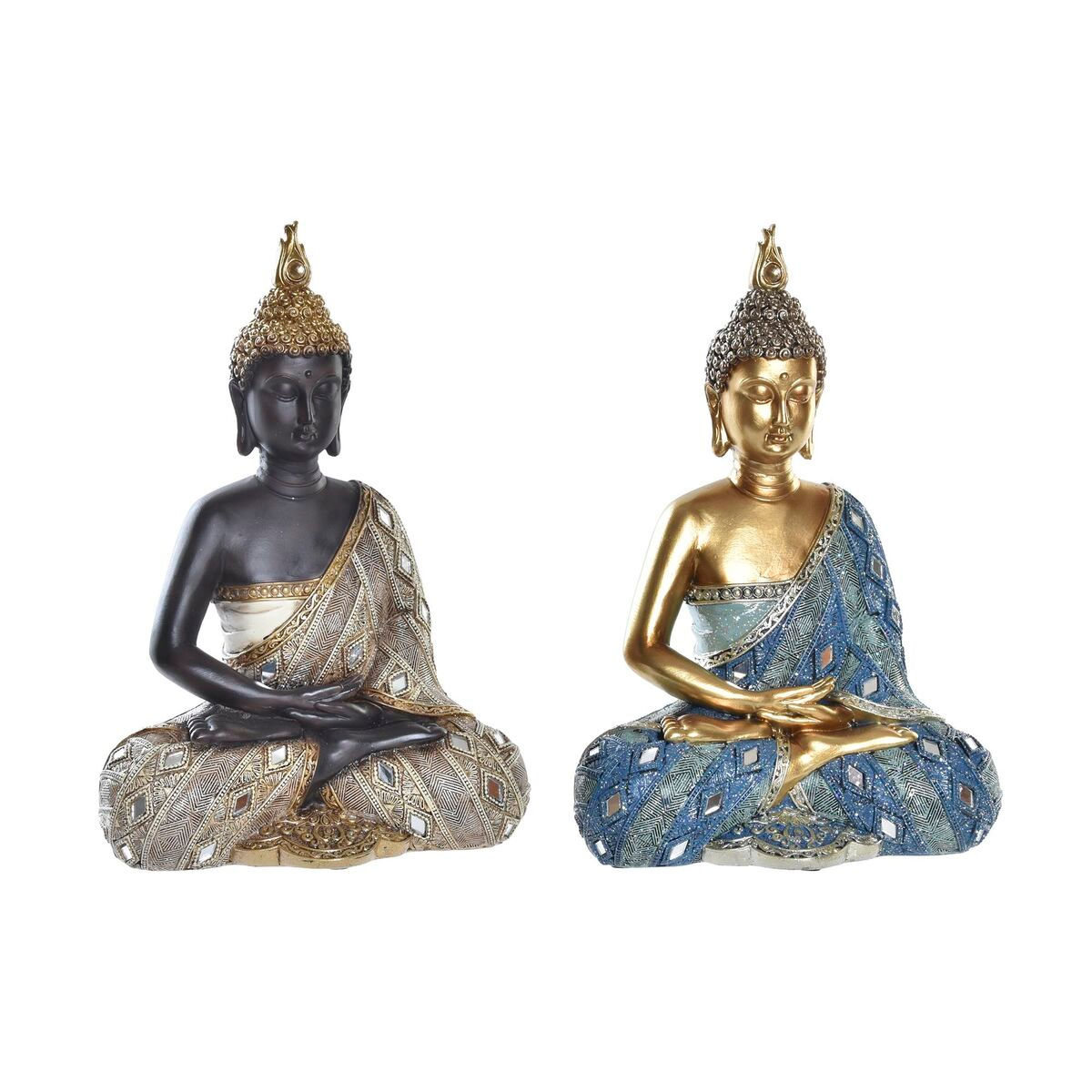 Deko-Figur DKD Home Decor Blau Gold Braun Buddha Orientalisch 20 x 11 x 29 cm