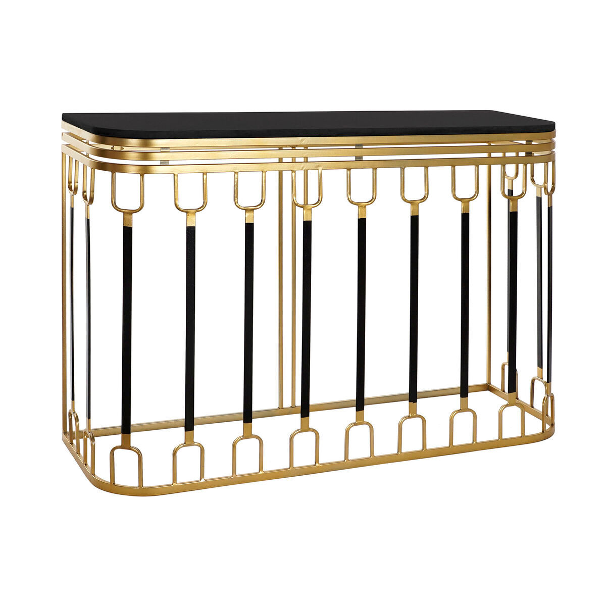 Konsole Home ESPRIT Schwarz Gold Metall Marmor 120 x 40 x 84 cm