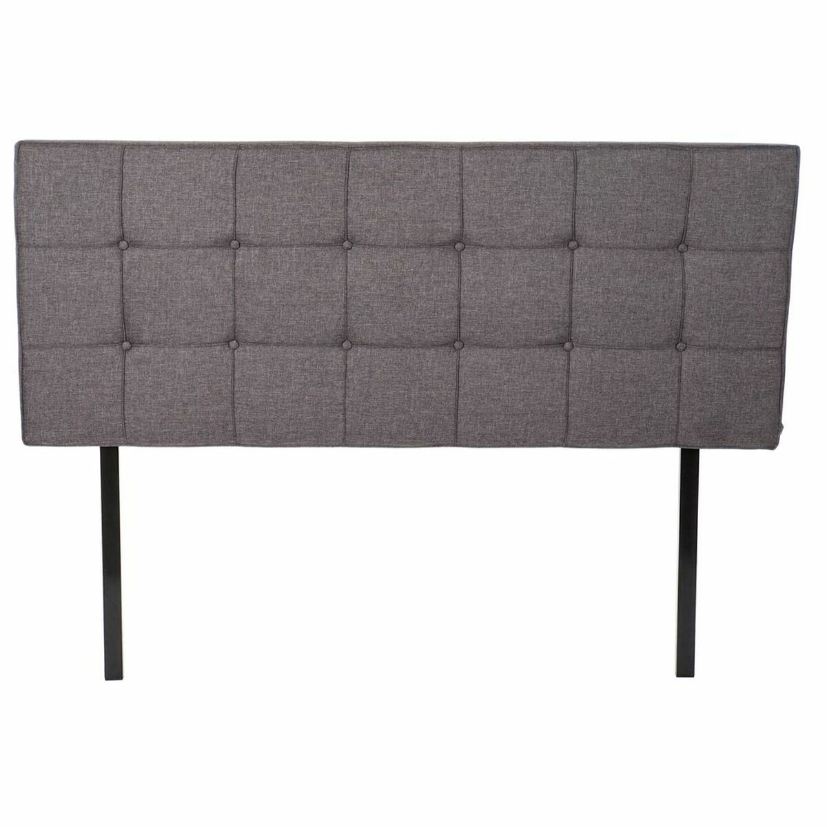 Kopfende des Betts DKD Home Decor Grau Polyester Kautschukholz (160 x 7 x 65